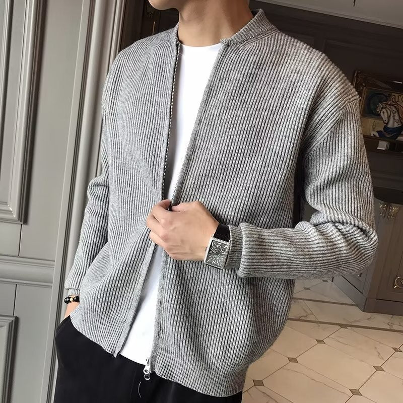 Plus Size Sweater Knit Cardigan Jacket for Men