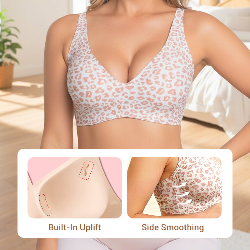💕Jelly Wireless Womens Comfortable Wireless Bras Push Up Bralettes Seamless Tshirts Bras Deep V Everyday Bras
