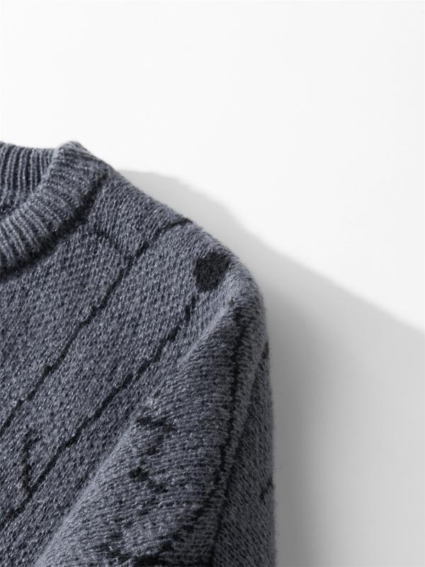 2026 #Springfresh Winter Cartoon Shark Crewneck Polyester Pullover Sweater Unisex Oversized Elegant Casual Streetwear Thick Knitwear Grey Fashion Sweaters Knitted