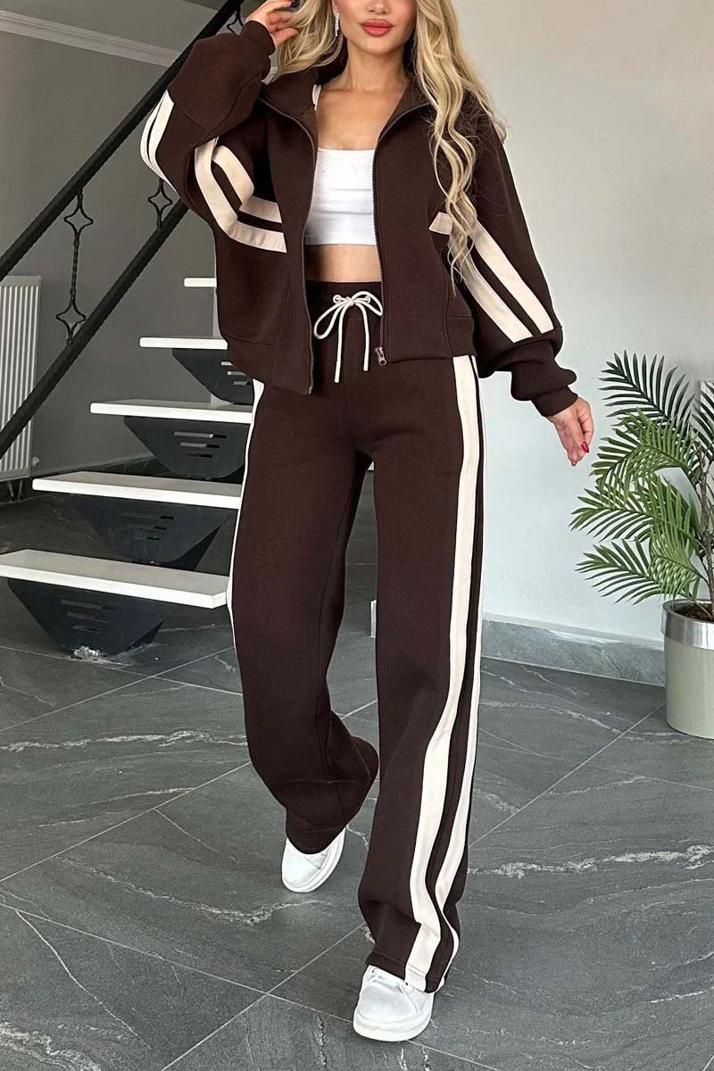 Comfortable athleisure set flatters figure