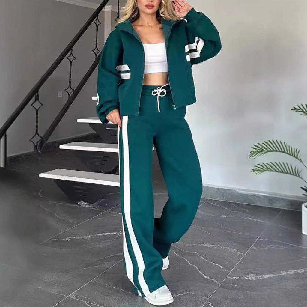 Comfortable athleisure set flatters figure