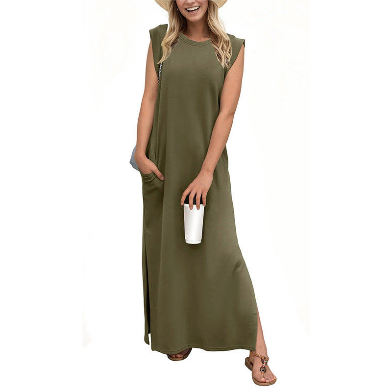 Women's Brushed Bamboo Sleeveless Midi Dress