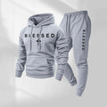 Blessed Cross Print Hoodie Tracksuit