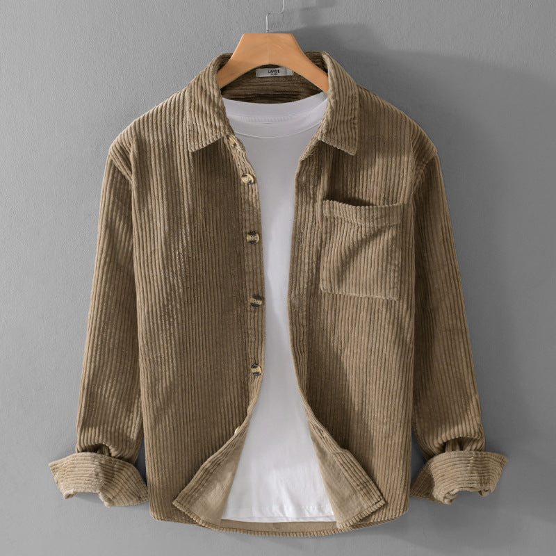 Youthful Trendy Retro Handsome Men's Shirt Jacket