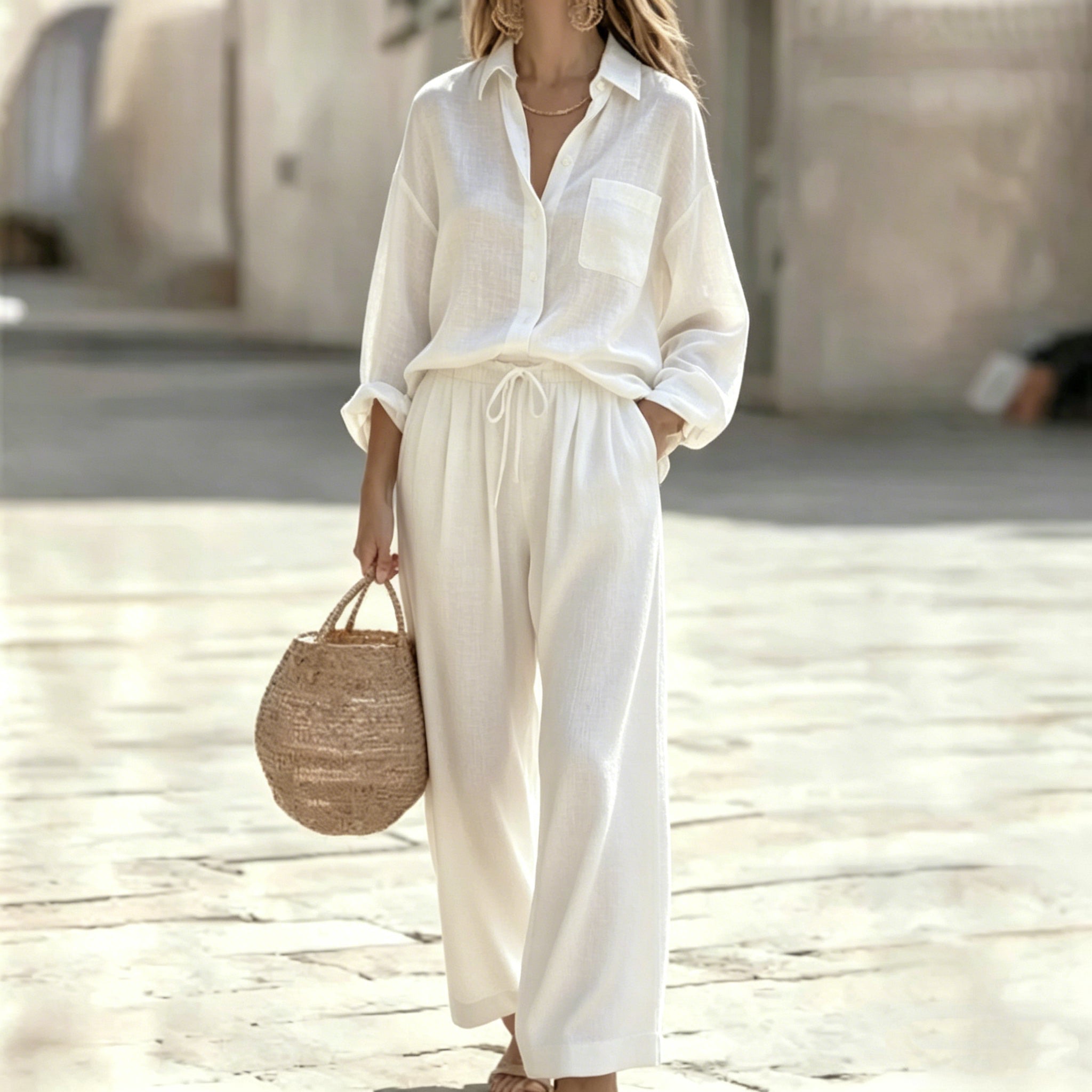 Relaxed Linen Commute Set