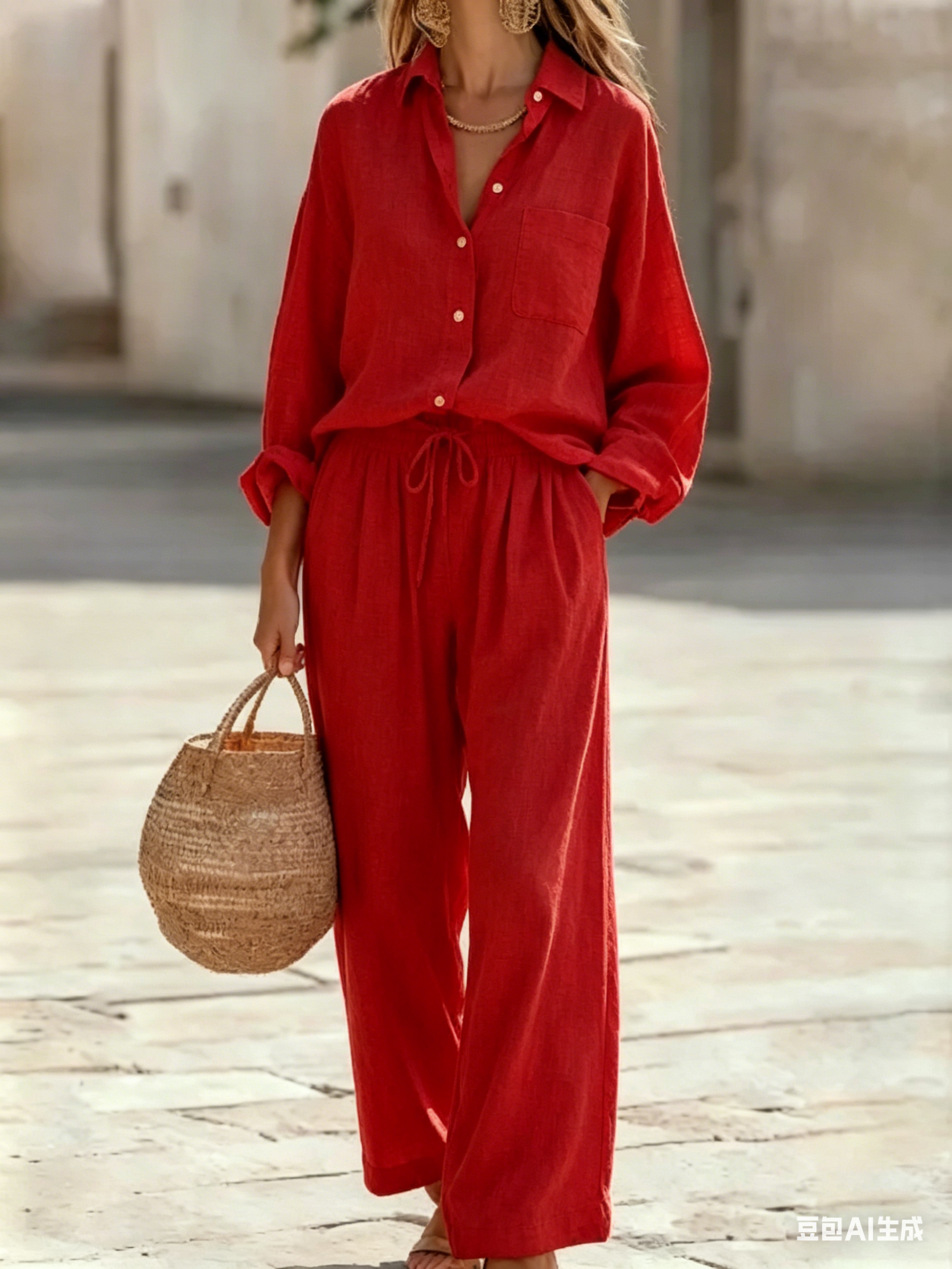 Relaxed Linen Commute Set