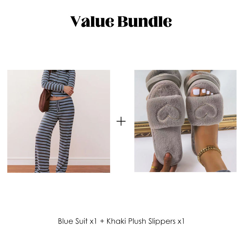 👚 50% OFF FLASH SALE ! ⚡ Women's Striped Knit 2-Piece Set – Soft Stretch Knit Fabric, Classic Striped Pattern, Effortless Matching & Versatile 🧶