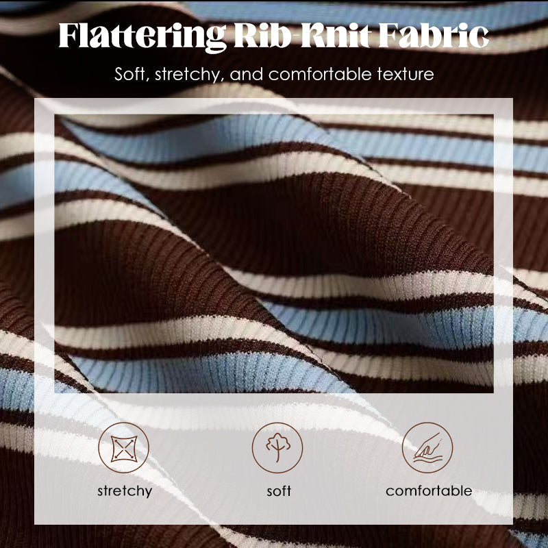 👚 50% OFF FLASH SALE ! ⚡ Women's Striped Knit 2-Piece Set – Soft Stretch Knit Fabric, Classic Striped Pattern, Effortless Matching & Versatile 🧶