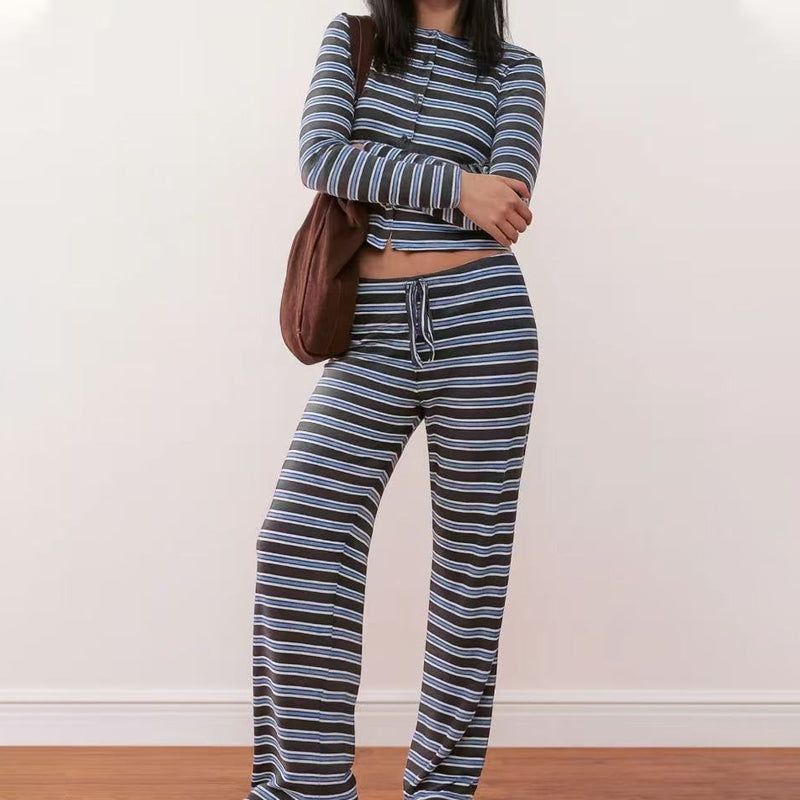 👚 50% OFF FLASH SALE ! ⚡ Women's Striped Knit 2-Piece Set – Soft Stretch Knit Fabric, Classic Striped Pattern, Effortless Matching & Versatile 🧶