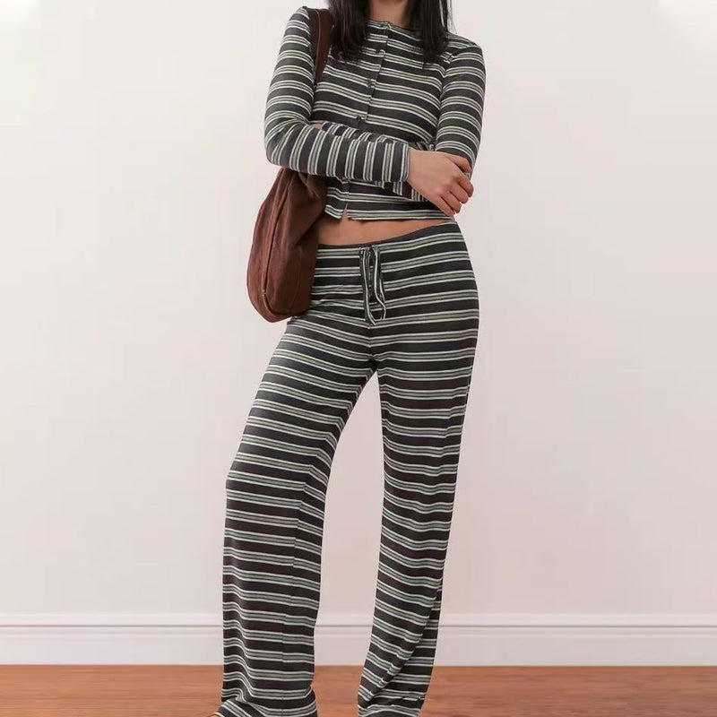 👚 50% OFF FLASH SALE ! ⚡ Women's Striped Knit 2-Piece Set – Soft Stretch Knit Fabric, Classic Striped Pattern, Effortless Matching & Versatile 🧶