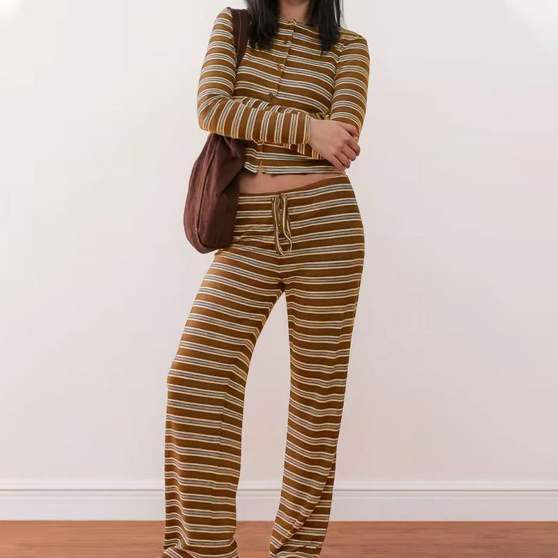 👚 50% OFF FLASH SALE ! ⚡ Women's Striped Knit 2-Piece Set – Soft Stretch Knit Fabric, Classic Striped Pattern, Effortless Matching & Versatile 🧶