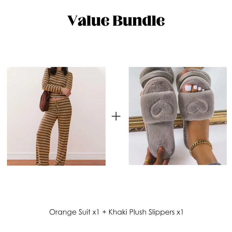 👚 50% OFF FLASH SALE ! ⚡ Women's Striped Knit 2-Piece Set – Soft Stretch Knit Fabric, Classic Striped Pattern, Effortless Matching & Versatile 🧶