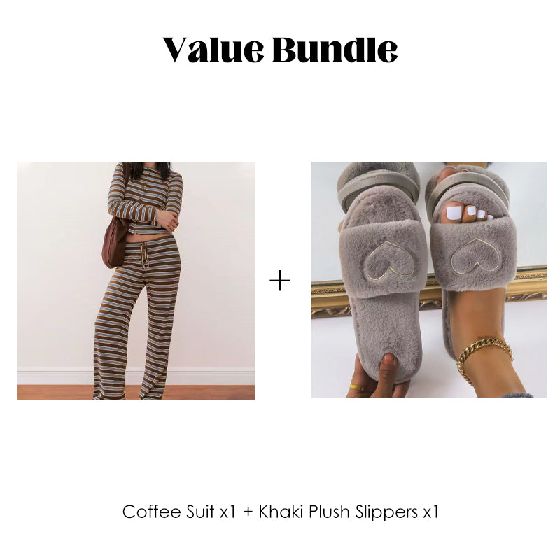 👚 50% OFF FLASH SALE ! ⚡ Women's Striped Knit 2-Piece Set – Soft Stretch Knit Fabric, Classic Striped Pattern, Effortless Matching & Versatile 🧶