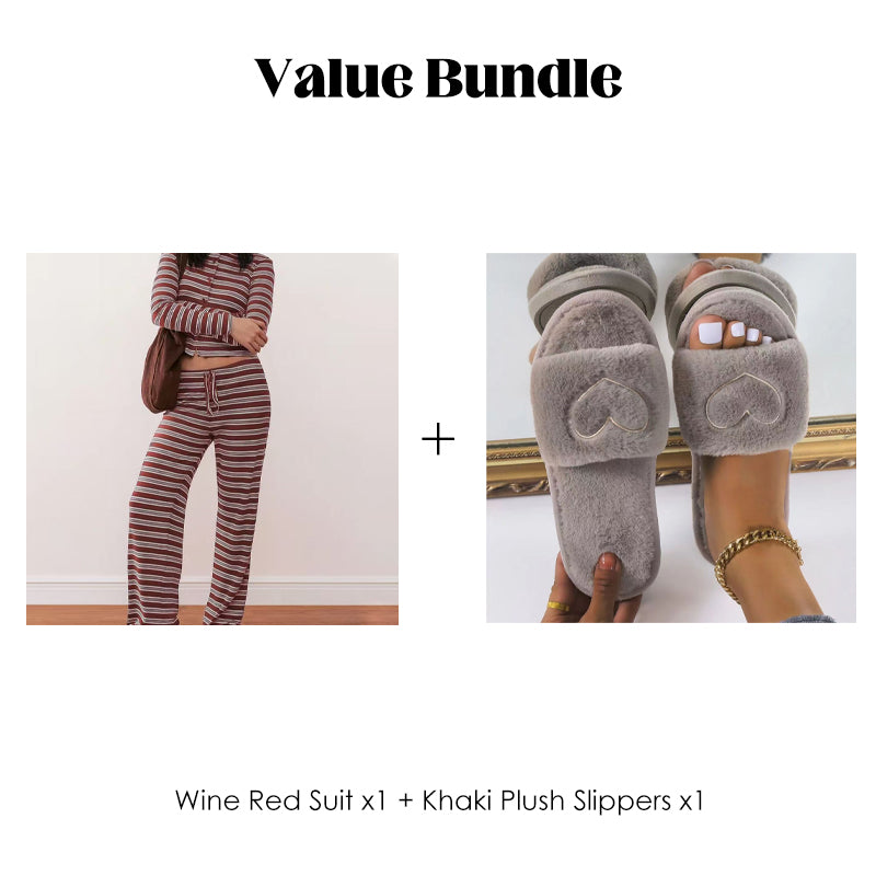 👚 50% OFF FLASH SALE ! ⚡ Women's Striped Knit 2-Piece Set – Soft Stretch Knit Fabric, Classic Striped Pattern, Effortless Matching & Versatile 🧶