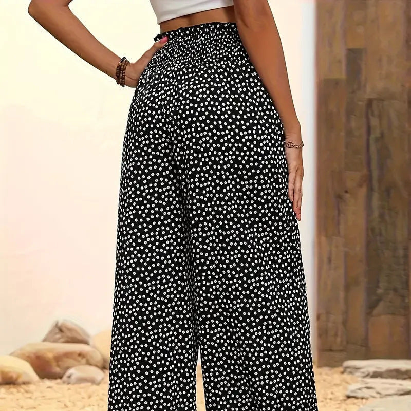 ⏳Limited-time 50% off⏰Women's Smocked High Waist Wide Leg Pants👖