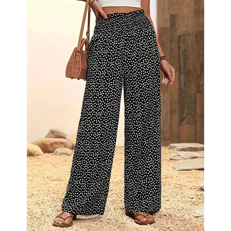 ⏳Limited-time 50% off⏰Women's Smocked High Waist Wide Leg Pants👖