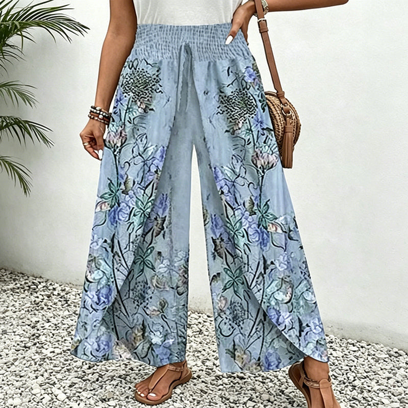 🌺Bedruckte Damenhose mit weitem Bein und Kordelzug